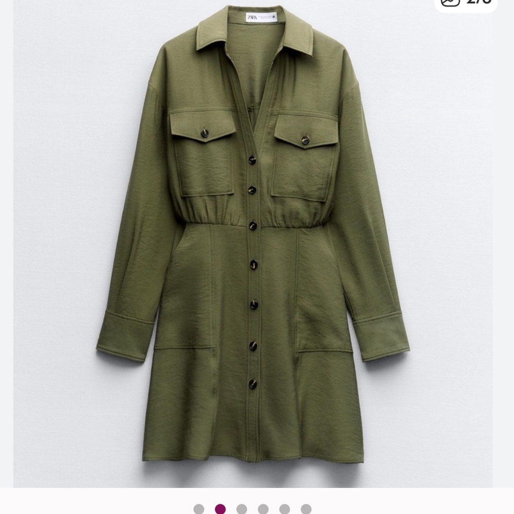 Zara Olive utility dress